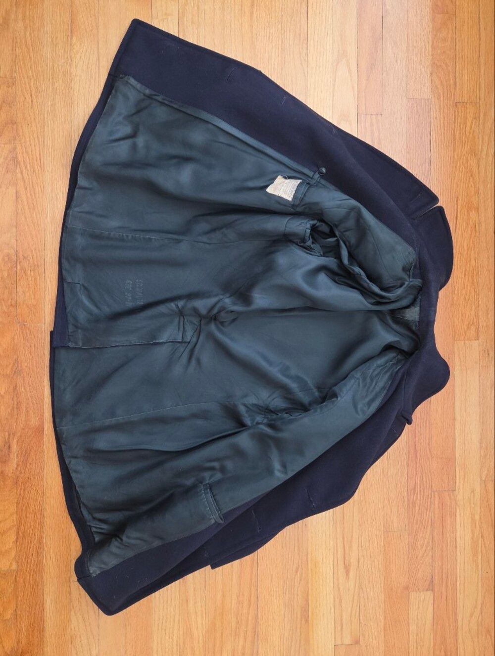 Vintage 1950s US Navy Peacoat Naval Clothing Depot Wool Double Breasted Coat S/S - Picture 5 of 15